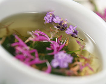 Close-up view of a bottle of herbal oil